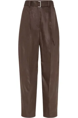 Brunello Cucinelli Spodnie, Kobieta, brązowy, S, Spodnie z paskiem