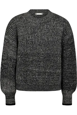 Co`Couture Swetry, Kobieta, Szary, L, Poliester, Sweter Melanżowy Whiteblack