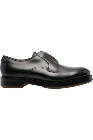 Ermenegildo Zegna Buty, Mężczyzna, Czarny, 44 EU, Skóra, Skórzane derby bez sznurowadeł