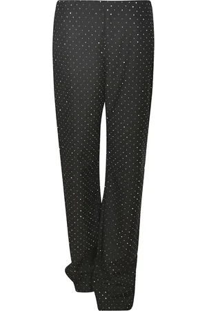 Chiara Ferragni Spodnie, Kobieta, Czarny, M, Spodnie w kropkowany monogram