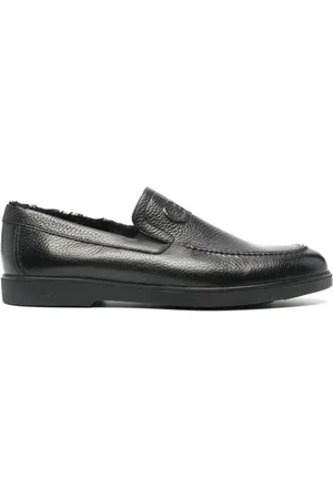 Casadei Buty, Mężczyzna, Czarny, 44 EU, Skóra, Skórzane mokasyny Cervo