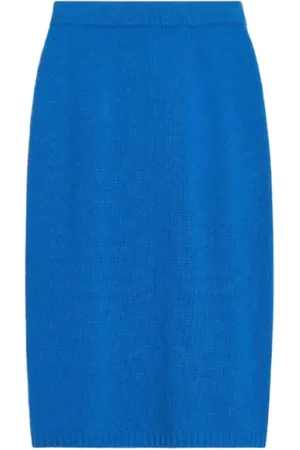 Max Mara Spódnice, Kobieta, Niebieski, S, Wełna, Elegancka wełniana spódnica longuette