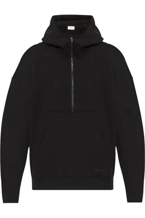 Saint Laurent Bluzy, Mężczyzna, Czarny, S, Czarna Bluza Camionneur Molleton Dou