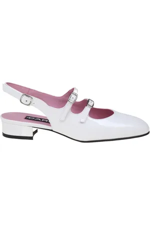 Carel Buty, Kobieta, Biały, 40 EU, Skóra, Lakierowane czółenka Slingback w kolorze białym
