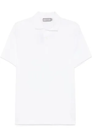 CANALI Koszulki, Mężczyzna, Biały, 3XL, Bawełna, Koszulka Polo z Krótkim Rękawem