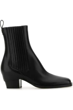 Fendi Buty, Kobieta, Czarny, 37 1/2 EU, Skóra, Czarne Skórzane Botki do Kostki