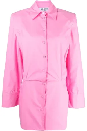 The Attico Sukienki, Kobieta, Różowy, S, Bawełna, Margot Mini Shirtdress