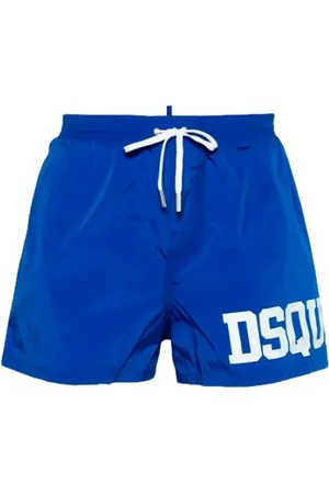 Dsquared2 Stroje kąpielowe, Mężczyzna, Niebieski, L, Nylon, Niebieskie Bokserki Kąpielowe - Styl Midi