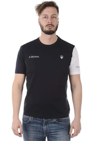 Ermenegildo Zegna Koszulki, Mężczyzna, Niebieski, XL, Bawełna, T-Shirt Sweatshirt