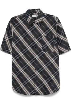 Burberry Koszule, Mężczyzna, Niebieski, L, Bawełna, Niebieska koszula zapinana na guziki z tarczą B