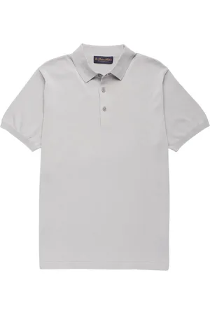 Brooks Brothers Koszulki, Mężczyzna, Szary, L, Bawełna, Koszulka Polo z Bawełny Makò