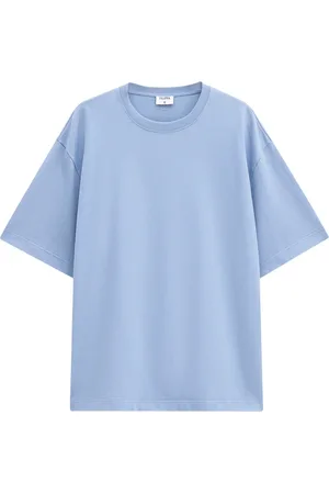 Filippa K Koszulki, Mężczyzna, Niebieski, M, Luksusowy T-shirt z Bawełny, Ciężki Materiał Dżersejowy