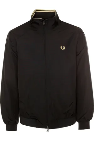 Fred Perry Kurtki, Mężczyzna, Czarny, M, Poliester, Ocieplana kurtka z podwójnymi paskami