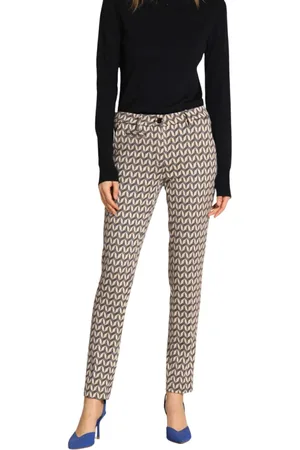 Masons Spodnie, Kobieta, Wielobarwność, M, Geometryczne spodnie chino o kroju slim fit