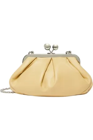 Max Mara Torebki, Kobieta, Żółty, ONE SIZE, Skóra, Mała skórzana torebka crossbody
