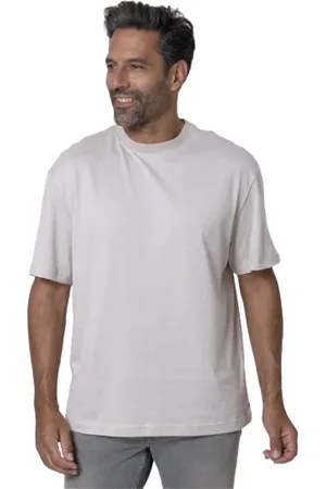 ELEVENTY Koszulki, Mężczyzna, Biały, M, Bawełna, Beżowy T-shirt z krótkim rękawem i okrągłym dekoltem