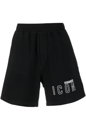 Dsquared2 Szorty, Mężczyzna, Czarny, M, Bawełna, Białe Szorty Bermuda Icon