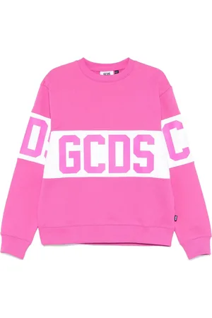 GCDS Swetry, Mężczyzna, Różowy, S, Różowy Fioletowy Crewneck Sweter