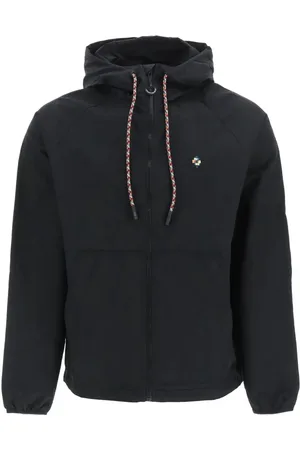 MARCELO BURLON Sport, Mężczyzna, Czarny, S, Kurtka wiatrówka z haftowanym logo