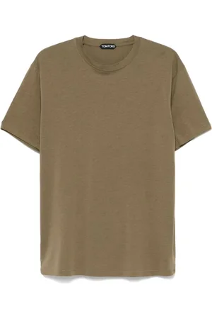 Tom Ford Koszulki, Mężczyzna, Zielony, 2XL, Moss Crew Neck T-shirt