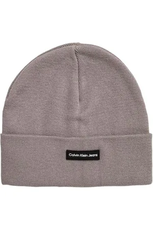 Calvin Klein Akcesoria, Mężczyzna, Szary, ONE SIZE, Poliester, Czapka Beanie