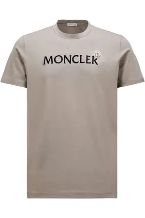 Moncler Koszulki, Kobieta, Beżowy, L, Flocked Logo T-shirt