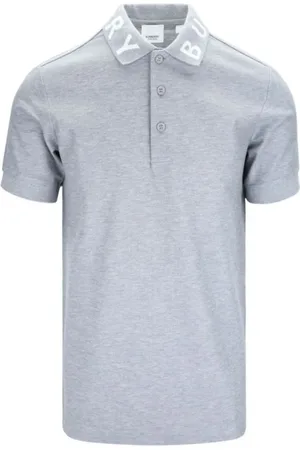 Burberry Koszulki, Mężczyzna, Szary, M, Bawełna, Podstawowa szara koszulka polo z logo