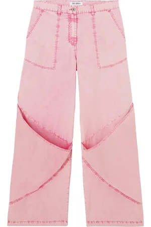 The Attico Jeansy, Kobieta, Różowy, W26, Bawełna, Różowe szerokie jeansy