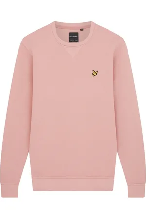 Lyle & Scott Bluzy, Mężczyzna, Różowy, S, Bawełna, Bluza Crew Neck Rosette