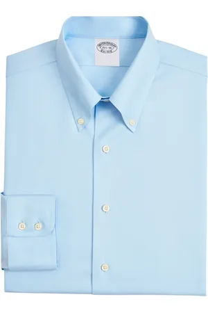 Brooks Brothers Koszule, Mężczyzna, Niebieski, 3XL, Bawełna, Błękitna koszula wizytowa Slim Fit z bawełny Supima stretch, niewymagająca prasowania, z kołnierzykiem zapinanym na guziki