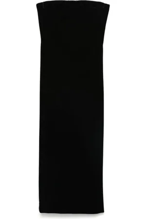 Sportmax Sukienki, Kobieta, Czarny, S, Aksamitna sukienka bez ramiączek z biustonoszem na fiszbinach