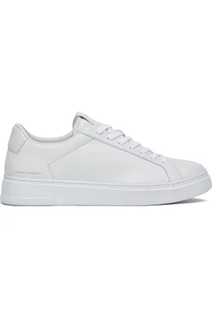 Crime london Buty, Mężczyzna, Biały, 41 EU, Skóra, Białe skórzane sneakersy