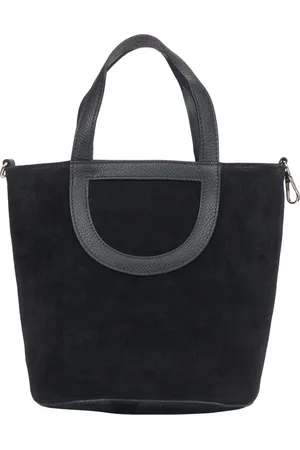 Estro Torebki, Kobieta, Czarny, ONE SIZE, Skóra, Czarna Torba typu Bucket Bag