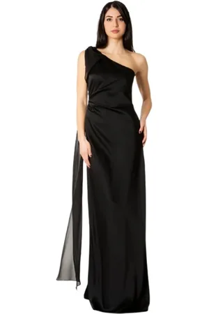 Max Mara Sukienki, Kobieta, Czarny, M, Elegancka sukienka na jedno ramię w kolorze czarnym