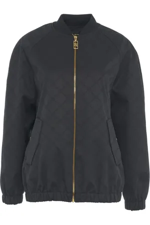 Elisabetta Franchi Kurtki, Kobieta, Czarny, M, Czarna kurtka bomberka z monogramem