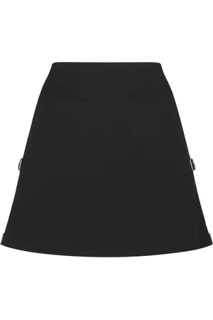 Courrèges Spódnice, Kobieta, Czarny, S, Wełna, Wełniana Mini Spódniczka Multi Sangle