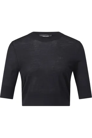 Dsquared2 Swetry, Kobieta, Czarny, S, Wełna, Wełniany Krótki Top