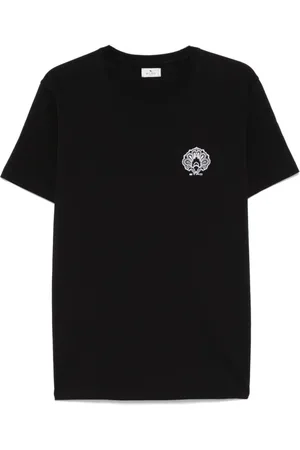 Etro Koszulki, Mężczyzna, Czarny, M, Bawełna, T-shirt z okrągłym dekoltem