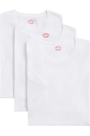 Brooks Brothers Koszulki, Mężczyzna, Biały, 2XL, Bawełna, Białe T-shirty z bawełny Supima z okrągłym dekoltem, 3 sztuki