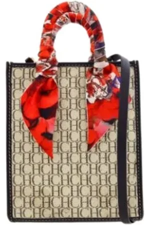 Carolina Herrera Torebki, Kobieta, Beżowy, ONE SIZE, Skóra, Elegancka Mini Torebka Shopping Bag