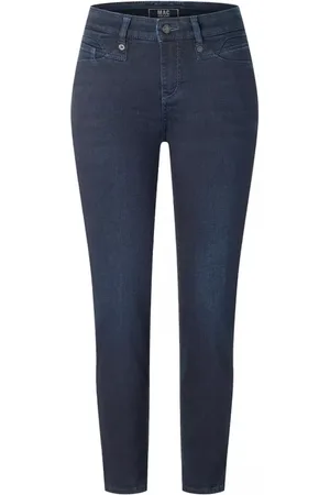 Mac Jeansy, Kobieta, Niebieski, XS, Bawełna, Dżinsy Slim Straight Leg