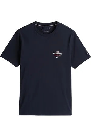 Tommy Hilfiger Koszulki, Mężczyzna, Niebieski, L, Bawełna, Monotype American Tee Regular Fit Bawełniana Koszulka