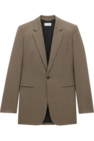 Saint Laurent Kurtki, Mężczyzna, Szary, M, Szara Dwurzędowa Kamizelka Wełniana