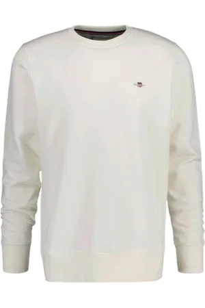 GANT Bluzy, Mężczyzna, Beżowy, S, Bawełna, Klasyczna bluza dresowa z okrągłym dekoltem