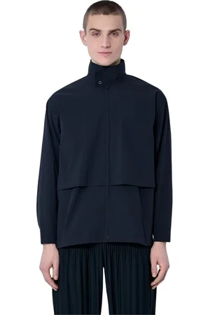 Issey Miyake Kurtki, Mężczyzna, Czarny, L, Lekka Koszula z Kołnierzem