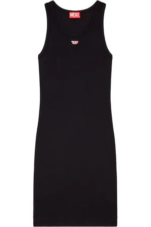Diesel Sukienki, Kobieta, Czarny, M, Bawełna, Elegancka sukienka Nero