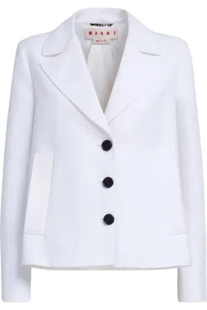 Marni Kurtki, Kobieta, Biały, S, Bawełna, A-Line Cady Jacket