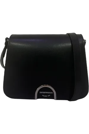 Emporio Armani Torebki, Kobieta, Czarny, ONE SIZE, Skóra, Czarna torebka na ramię ze skóry Palmellato