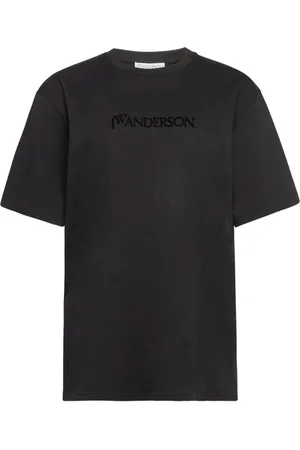 J.W.Anderson Koszulki, Kobieta, Czarny, M, Haft Logo Unisex T-Shirt