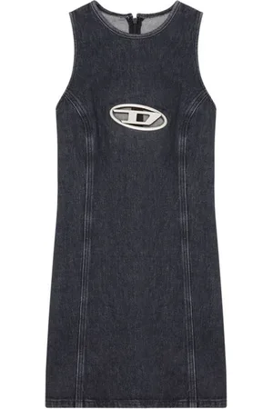 Diesel Sukienki, Kobieta, Czarny, M, Sukienka jeansowa typu tank